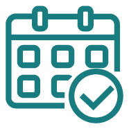 Icon displaying a calendar with checkmark